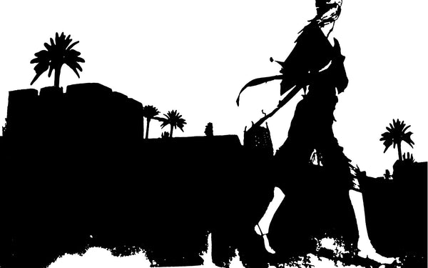 Papier peint panoramique Marrakech black-white
