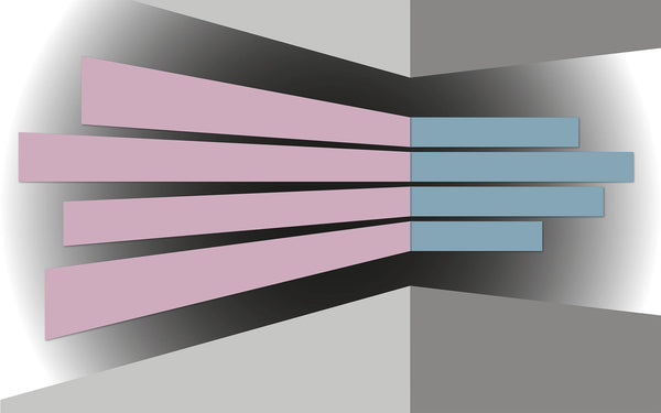 Papier peint panoramique Perspective Fanning rose-bleu-grey