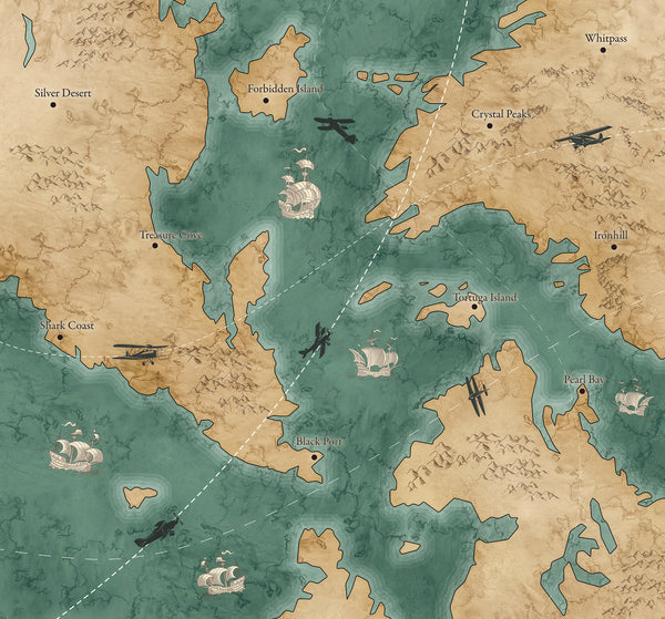 Papier peint panoramique Old Travel Map – 300 × 280 cm
