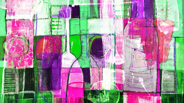 Papier peint panoramique Tableau Living green