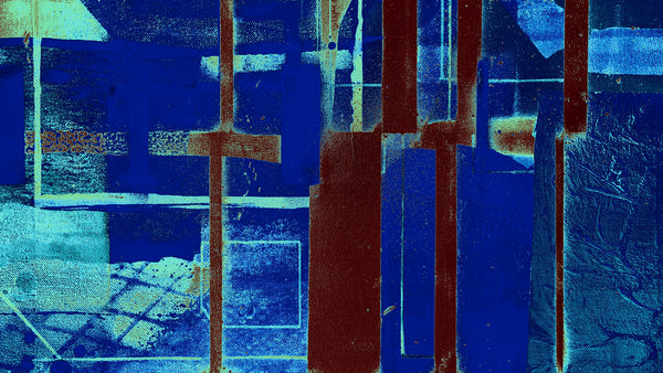 Papier peint panoramique Cuboids Linedup blue-mocca