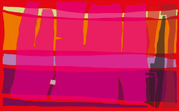 Papier peint panoramique Composition 4 red-red