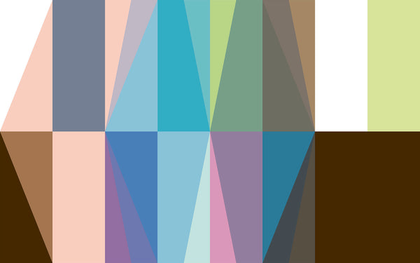 Papier peint panoramique Gem Stone Rhombus apricot-blue-mocca