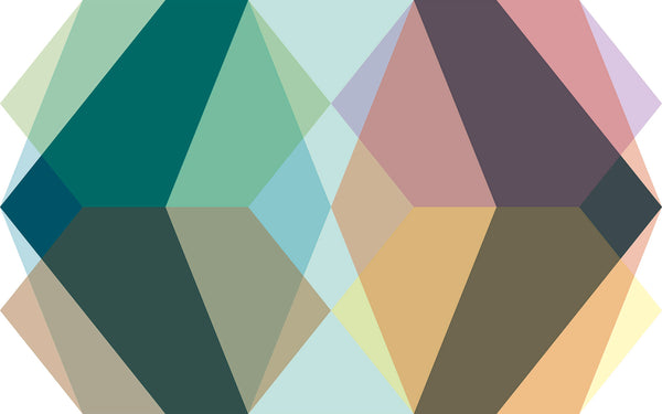 Papier peint panoramique Gem Stone Kite green-brown-rose