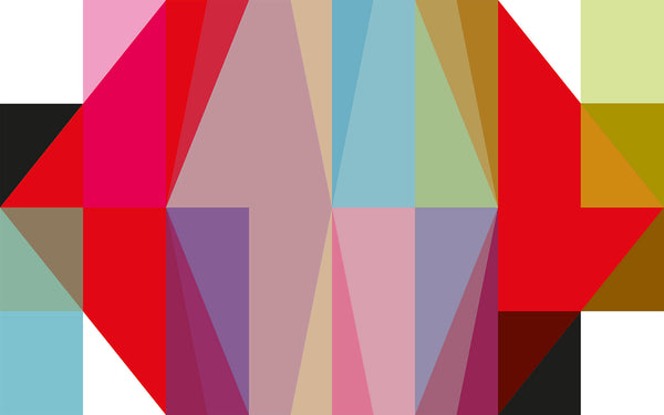 Papier peint panoramique Gem Stone Kite red-rose-cognac