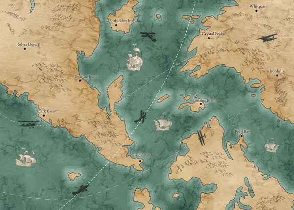 Papier peint panoramique Old Travel Map – 350 × 250 cm