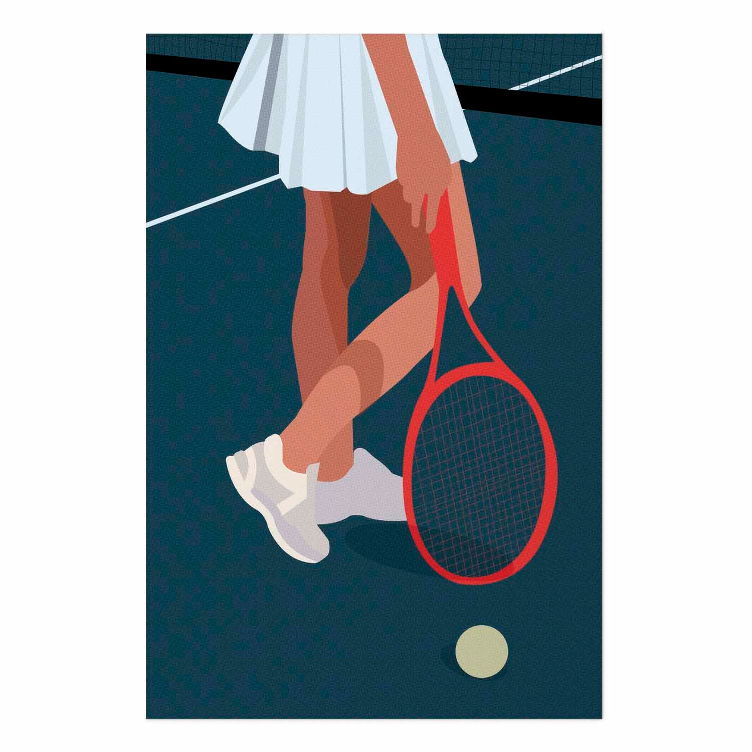 Affiche Joueuse de Tennis Raquette Rouge